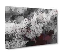Winters Bloom Flowers Canvas Print | Gallery Wrapped 30mm Frame Wall Art | 20x14 inches | Ready to Hang | Abstract Floral Picture | Living Room Bedroom Lounge Office