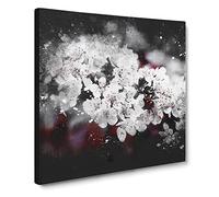 Winters Bloom Flowers Paint Splash Canvas Print | Gallery Wrapped 30mm Frame Wall Art | 14x14 inches | Ready to Hang | Modern Floral Picture | Living Room Bedroom Lounge Office