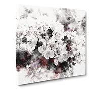 Winters Bloom Flowers Watercolour Canvas Print | Gallery Wrapped 30mm Frame Wall Art | 20x20 inches | Ready to Hang | Modern Floral Picture | Living Room Bedroom Lounge Office