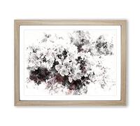 Winters Bloom Flowers Watercolour Modern Framed Wall Art Print, Ready to Hang Picture for Living Room Bedroom Home Office Décor, Oak A3 (46 x 34 cm)