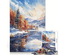 Winters Dawn Reflection 1000 Pieces Jigsaw Puzzles for Teenagers Smart Exercise Leisure Activity Seamless Lock Birthday Gift (50x75cm)