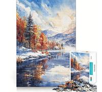 Winters Dawn Reflection Jigsaw Puzzles 1000 Mind Skill Play Premium Laser Cut Quality Quiet Time Mind Exercise at Home (38x52cm)