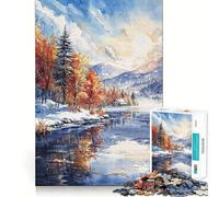 Winters Dawn Reflection Puzzles for Adults 1000 Pieces Focus Boost Fun Uniform Size Precise Pieces Bonding Activity for Loved Ones (50x75cm)