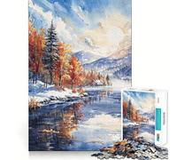 Winters Dawn Reflection Puzzles for Adults 1000 Pieces Focus Boost Fun Uniform Size Precise Pieces Bonding Activity for Loved Ones (38x26cm)