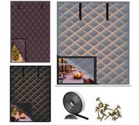 Winters Window Insulation Cover Kit, Weatherproof Oxford Cloth Thermal Blanket, Draft-Proof Energy-Saving Window Curtains for Living Room Balcony Garage Office(Brown,W80xH90cm)