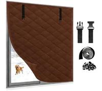 Winters Window Insulation Curtain Kit, Thickened Thermal Window Cover Blocks Cold & Noise, Easy Install Windows Covering for Bedroom Living Room Commercial Building(Brown,W130xH240cm)