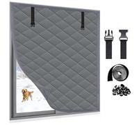 Winters Window Insulation Curtain Kit, Thickened Thermal Window Cover Blocks Cold & Noise, Easy Install Windows Covering for Bedroom Living Room Commercial Building(Gray,W120xH280cm)