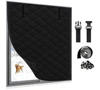 Winters Window Insulation Curtain Kit, Thickened Thermal Window Cover Blocks Cold & Noise, Easy Install Windows Covering for Bedroom Living Room Commercial Building(Black,W65xH90cm)