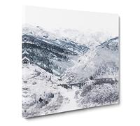 Wintertime at Denali National Park Alaska Canvas Print | Gallery Wrapped 30mm Frame Wall Art | 14x14 inches | Ready to Hang | Modern Landscape Picture | Living Room Bedroom Lounge Office