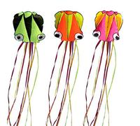 Winterworm 1 Set 3 Pcs 4M Large Octopus Kite Easy to Fly with Handle & String for Family Kite Festival Outdoor Park Beach Games Family Activities