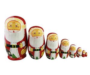 Winterworm 8pcs Cutie Lovely Santa Claus Nesting Dolls Matryoshka Madness Russian Doll Popular Handmade Kids Girl Toy