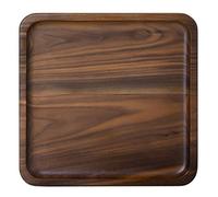 Winterworm Rustic Walnut Wooden Tray Solid Wood Serving Tray Square Rectangle Platter Tea Tray Coffee Table Tray (Square Large (9 x 9 inch))