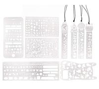 Winterworm Set of 9 Stainless Steel Ruler/Bookmark Stencils Graffiti Alphabet Letters Numbers