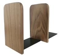 Winterworm Simple Nature Japanese Style Black Walnut Wood Bookends Book Ends For Home Office Library School Study Decoration Gift (Square, Small)