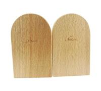 Winterworm Simple Wood Japanese Style Nature Beech Wood Book Stand Bookends Book Ends Shelf Shelves Holder Log color (Round)