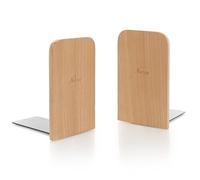 Winterworm Simple Wood Japanese Style Nature Beech Wood Book Stand Bookends Book Ends Shelf Shelves Holder Log color (Square)