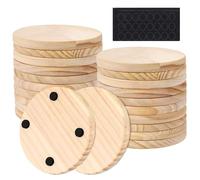Wintfarm 24pcs Unfinished Wooden Coasters for Craft,10 cm Round Wood Coasters,Coaster Blanks for Laser Engraving Blanks,DIY Painting,DIY Coaster