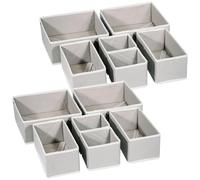 wintfarm Clothes Drawer Organisers,12 Pack clothes storage organiser,Folding draw organisers,Drawer Dividers,for Bedroom Fabric Underwear Organiser,Shirt,Underwear,Clothes Organiser (Grey)