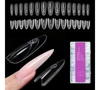 Wintfarm Sandwich Nail Dual Forms,240Pcs 15 Size Top and Bottom Design Nail Forms for Gel Builder, Nails Extension Kit for Beginner & Professional,Almond Round (Almond Round)