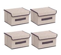 wintfarm Storage boxes with lids,4pcs 36 * 23 * 24cm Collapsible Storage Box,fabric foldable storage box with lid for clothes,toy, photo,closet,bedroom,home