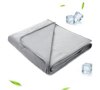 Winthome Cooling Blanket, Double-Sided Throw Blanket with Japan Q-max>0.5 Cooling Fibre for Night Sweats Queen Size Grey 220 × 240cm
