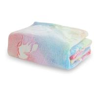 Winthome Glow in Dark Blanket, Soft Flannel Fleece Stars Blanket, All Season Throw Blanket for Kids (Colorful Unicorn, 130x170cm)
