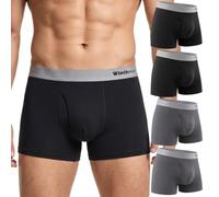 Winthome Mens Boxer Shorts Gift Box, 50S Cotton Underwear with Fly - No Binding & Non-Ride-Up, Soft Stretchy Waistband, Breathable Comfort Boxers for Everyday & Sport