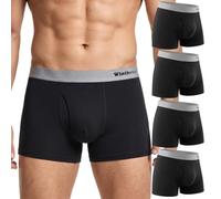 Winthome Mens Boxer Shorts Gift Box, 50S Cotton Underwear with Fly - No Binding & Non-Ride-Up, Soft Stretchy Waistband, Breathable Comfort Boxers for Everyday & Sport