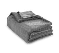 Winthome Soft Throw Blanket for Sofa Bed, Warm Fleece Blankets for Adult, Cozy for All Seasons (Light Grey, Single/130x170cm)