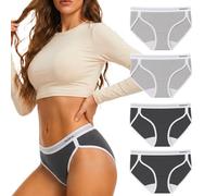 Winthome Womens Underwear High-Cut Sporty Knickers, 50s Combed Cotton Briefs, Non-Binding Legs - No Ride-Up - No Slipping, Breathable Soft Ladies Underwear for Gym & Daily Wear