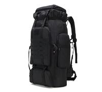 WintMing 70L Camping Hiking Backpack Molle Rucksack Waterproof Traveling Daypack, No Internal Frame (Black)