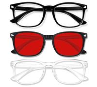 WinToo Blue Light Blocking Glasses for Reading Computer/Games/TV/Phones for Men and Women, Eye Fatigue, UV Protection, A1, Clear, Black, Black, Medium
