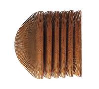 Wintop Group 16.5" Round Vinyl Metallic Placemats Hollow Out Design, Set of 6, Gradual Raindrop Functional Mat for Dining Table Durable Non-Slip，Copper