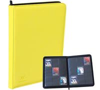 WINTRA Premium Zip Card Binder, 9 Pocket Trading Card Collectors Album, Side Loading 360 Pockets Binder for Trading Cards and Sports Cards (Yellow)