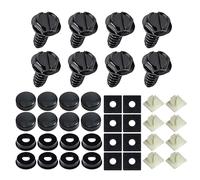 WINUERK 8Sets Stainless Steel License Plate Screws - Rust-Proof & Anti-Rattle Bolts for Car Front & Rear Frame Holder Mounting
