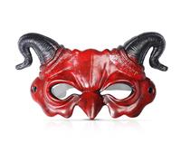 WINUSD Halloween Devil Mask for Adults, Red Half Face Scary Ghost Demon Mask with Horns Halloween Costume Accessories for Men Women, Cosplay Party Decoration, Masquerade, Carnival, Christmas