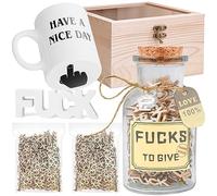 WINUSD Jar of Fucks Gift, Fucks to Give, Funny Gifts for Men Women, Christmas Valentines Birthday Mother's Day Father's Day Gifts, White Elephant, Gag Stress Relief Gift, Home Decor, Swear Jar