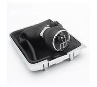 WINVOX 5/6 Speed for VW for Passat B6 2005-2012 Manual Chome Gear Shift Knob Lever Stick Shifter Gaiter PU Leather Gear Shift Knob Lever(Leather 5 Speed)