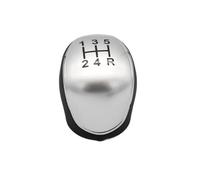 WINVOX for for Mondeo 4 Mk4 for Focus for S-Max for C- Max for Kuga for Galaxy Leather Shifter Lever Headball Gear Shift Knob Gear Shift Knob Lever(Silver 5 Speed)