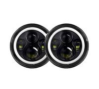 WINVOX For Hummer H1 H2 2003 2004 2005 2006 2007 2008 2009 Car 7" Led Headlight Round Halo Angel Eyes Headlights Front Headlights Assembly(2Piece Black)