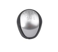 WINVOX for Kia for Forte for Soul for Touring I30 Car Styling PU Leahter Gear Shift Knob Lever Shifter Head Gear Shift Knob Lever(Silver 6 Speed)