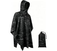 WINWAY Rain Poncho Military Style Poncho Multi Use Rip-Stop Camouflage Waterproof Raincoat