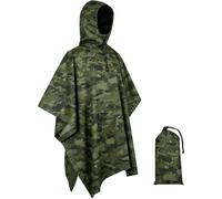 WINWAY Rain Poncho Military Style Poncho Multi Use Rip-Stop Camouflage Waterproof Raincoat