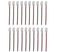winwill 20PCS 2Pin 8mm LED Strip Pigtail Connector,Wire Solderless Snap Down 2Pin Led Extension Connector for Single Color COB and SMD 2835 3528LED Strips