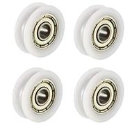 Winwill® 4pcs U Groove Wheel Guide Bearing Pulley Sealed Rail Ball Furniture 6 * 32 * 10mm 0.23"*1.25 * 0.39 inch