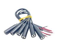 winwill 6Pcs 2.5mm Female Jack to Bare Wire Open End TS 2 Pole Mono 2.5mm Jack Plug Connector for Replacement Repair Audio Cable