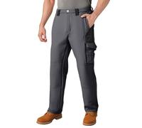 WINWUQB Mens Cargo Trousers Elasticated Waist Thermal Fleece Lined Casual Work Pants Winter Warm Walking Outdoor Hiking Combat Trousers (Grey,L)