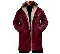 WINWUQB Men's Winter Jacket Thermal Fleece Lined Parka Coats Windproof Thick Warm Hooded Coat with Pockets Outdoor Padded Casual Outerwear