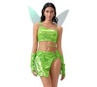 Winx Club for Women Cartoon Costume - Bloom, Flora, Stella, Musa, Layla, Aisha - Film and Series for Parties, Carnival, Halloween (Fluorescent Green, L)