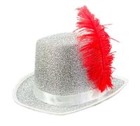 winying Felt Top Hats Set Deluxe Magician Ringmaster Costume Hats For Adults Comedy Cosplay Accessory White One Size